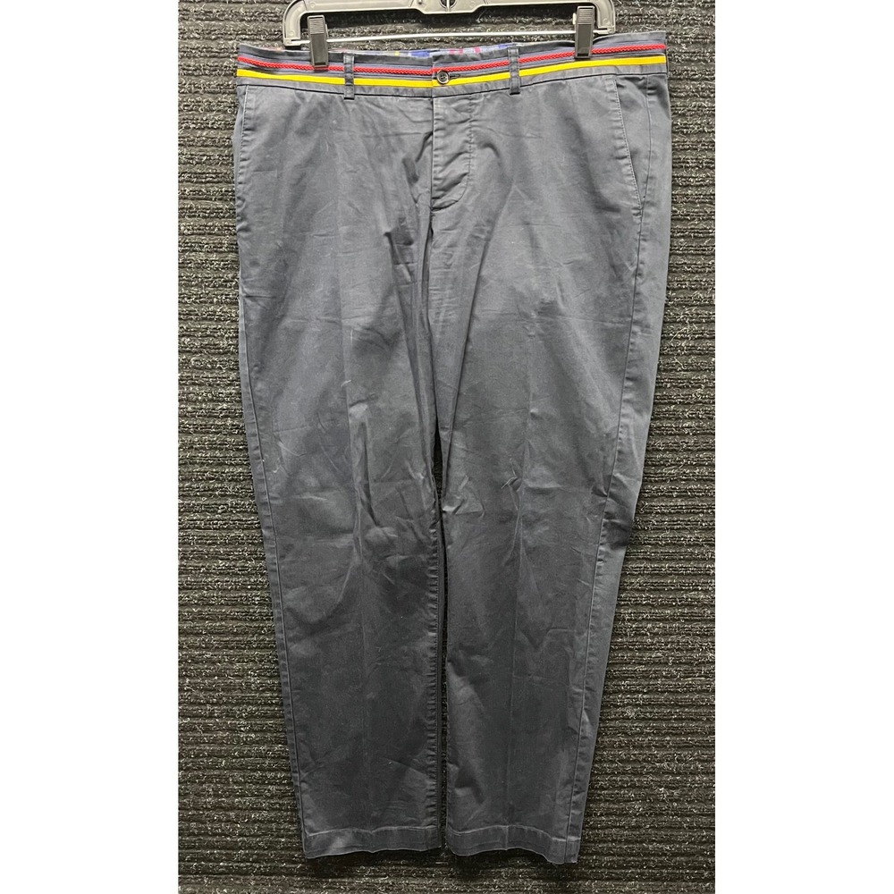 Circle of Gentlemen Hudson Navy Chinos Mens 50 EU 34 US Ribbon Trim Trousers